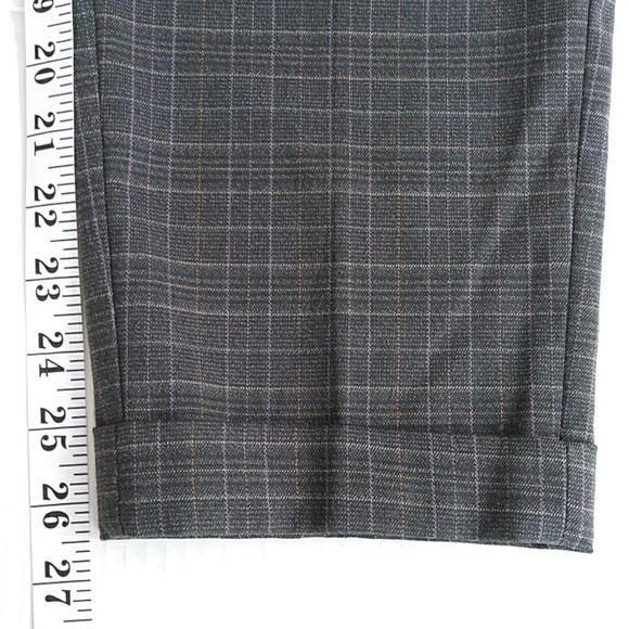 Ann Taylor Plaid Marisa Straight Cuffed Cropped Ankle Dress Trousers 8 Gray Grey - Picture 16 of 16